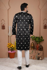 Malai Silk Kurta with Heavy Embroidery & Sequence Work 09